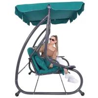 Садовые качели Springos Venezia GS0020 Аквамариновый / 300 кг photo 4