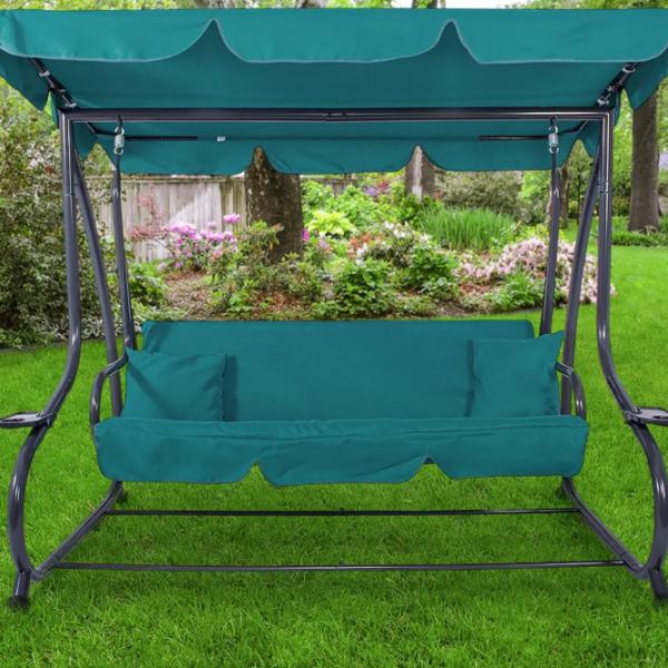 Leagăn de grădină Springos Venezia GS0020 Turquoise / 300 kg photo 8