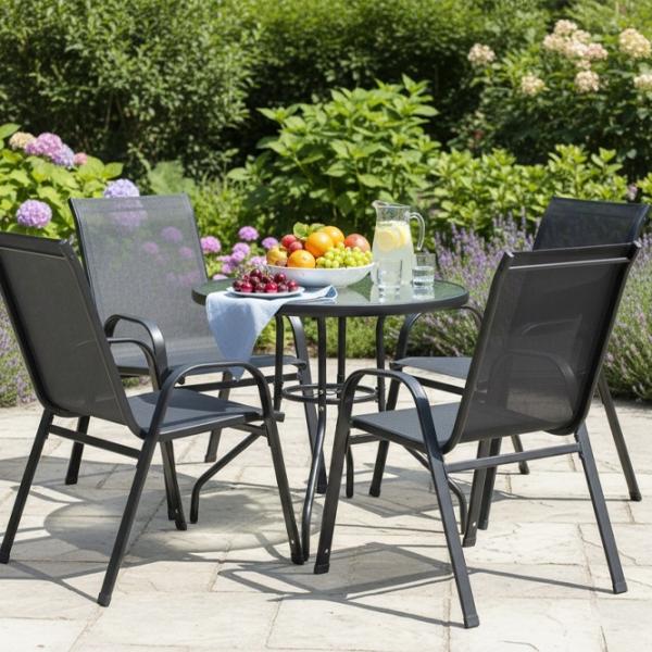Set mobilă grădină GardenLine TIH3377 Plastic / Metal / Metal / Gray photo 4