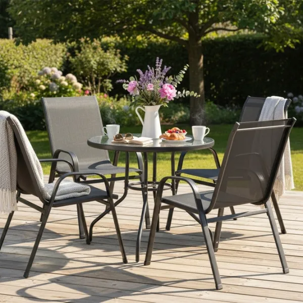 Set mobilă grădină GardenLine TIH3377 Plastic / Metal / Metal / Gray photo 5