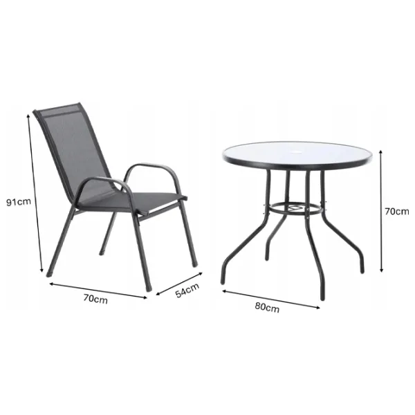 Set mobilă grădină GardenLine TIH3377 Plastic / Metal / Metal / Gray photo 6