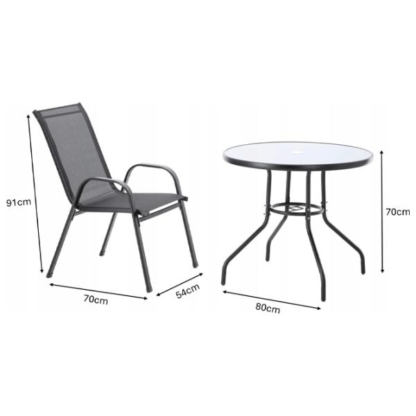 Set mobilă grădină GardenLine TIH3377 Plastic / Metal / Metal / Gray photo 6