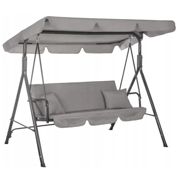 Leagăn de grădină Springos Luna GS0013 Gray / 220 kg photo 4