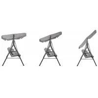 Садовые качели Springos Luna GS0013 Серый / 220 кг photo 5