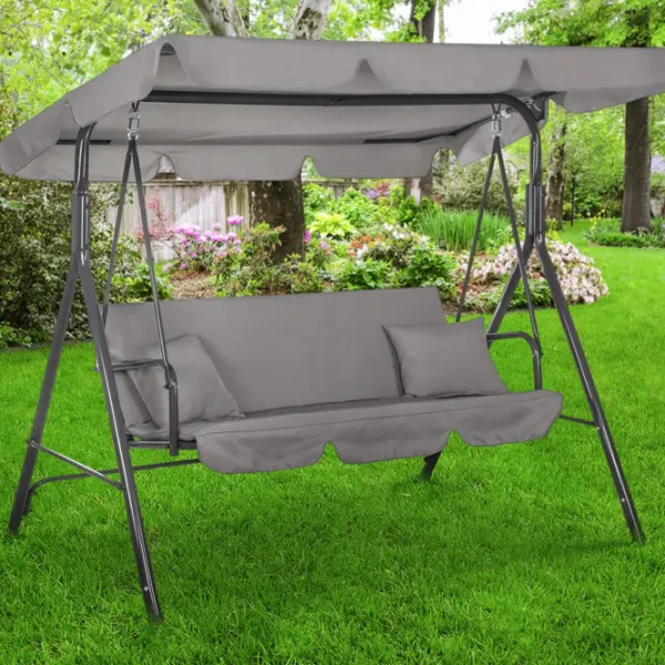 Leagăn de grădină Springos Luna GS0013 Gray / 220 kg photo 8