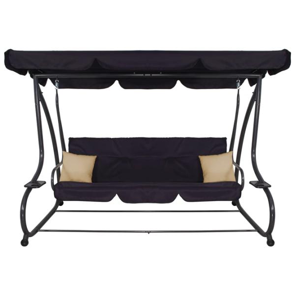 Садовые качели Springos Linda GS0016 Черный / 300 кг photo 1