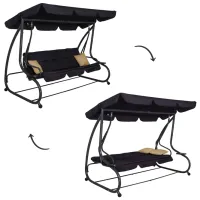 Садовые качели Springos Linda GS0016 Черный / 300 кг photo 5