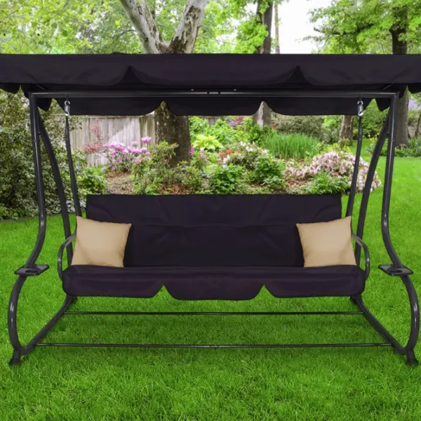 Садовые качели Springos Linda GS0016 Черный / 300 кг photo 9