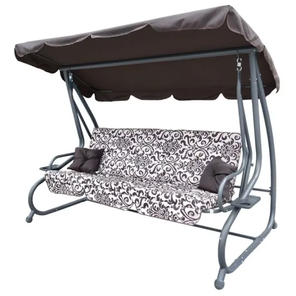 Leagăn de grădină Ramiz Swing Seat Textylina  Pattern Brown / 300 kg photo 1