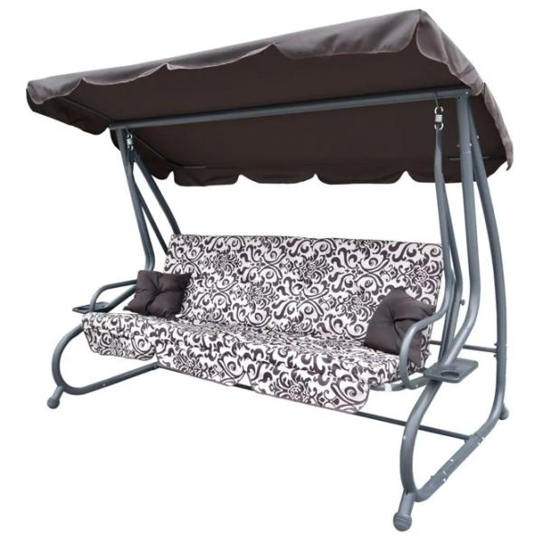Leagăn de grădină Ramiz Swing Seat Textylina  Pattern Brown / 300 kg photo 1
