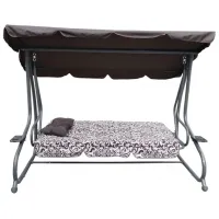 Leagăn de grădină Ramiz Swing Seat Textylina Pattern Brown / 300 kg photo 2