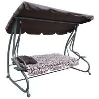 Leagăn de grădină Ramiz Swing Seat Textylina Pattern Brown / 300 kg photo 3