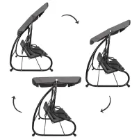 Садовые качели Springos Linda GS0003 Серый / 300 кг photo 9