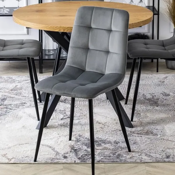Scaun de bucătărie Mebel Elite Peru Velur/ Gray Black photo 3