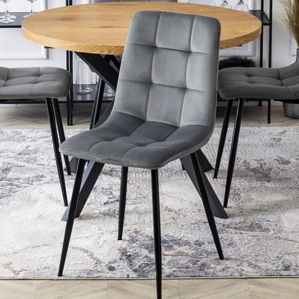 Scaun de bucătărie Mebel Elite Peru Velur/ Gray Black photo 3