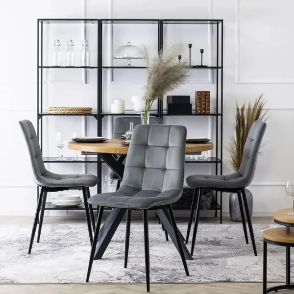 Scaun de bucătărie Mebel Elite Peru Velur/ Gray Black photo 5