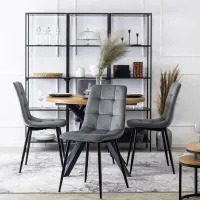 Scaun de bucătărie Mebel Elite Peru Velur/ Gray Black photo 5