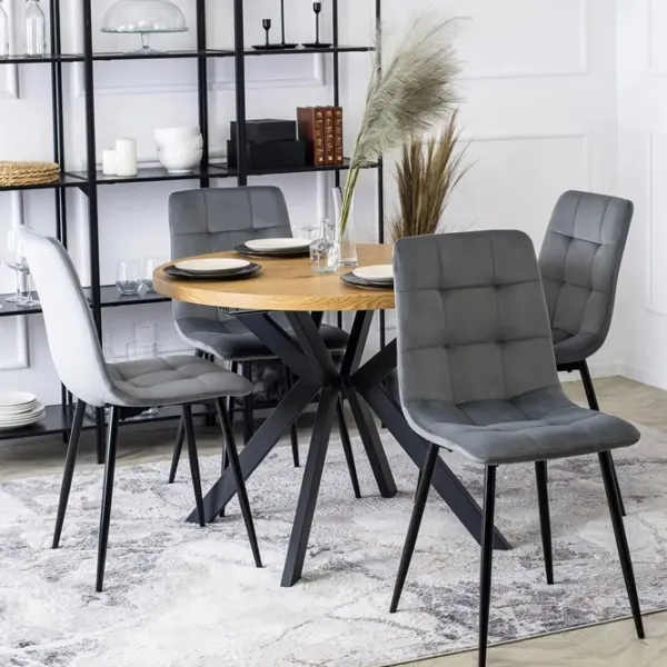 Scaun de bucătărie Mebel Elite Peru Velur/ Gray Black photo 6