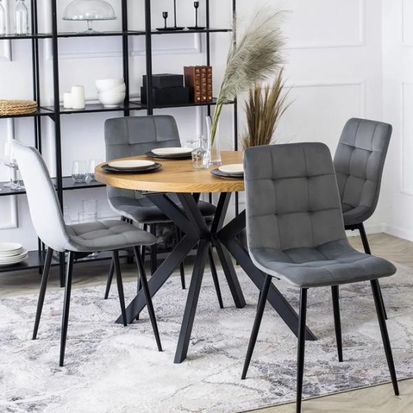 Scaun de bucătărie Mebel Elite Peru Velur/ Gray Black photo 6