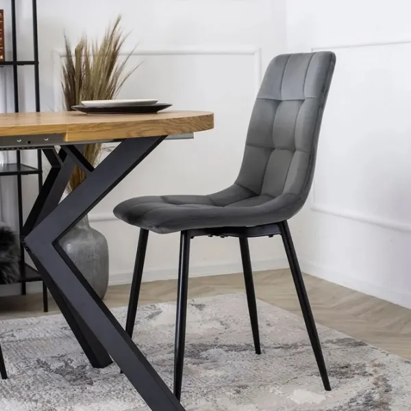 Scaun de bucătărie Mebel Elite Peru Velur/ Gray Black photo 8