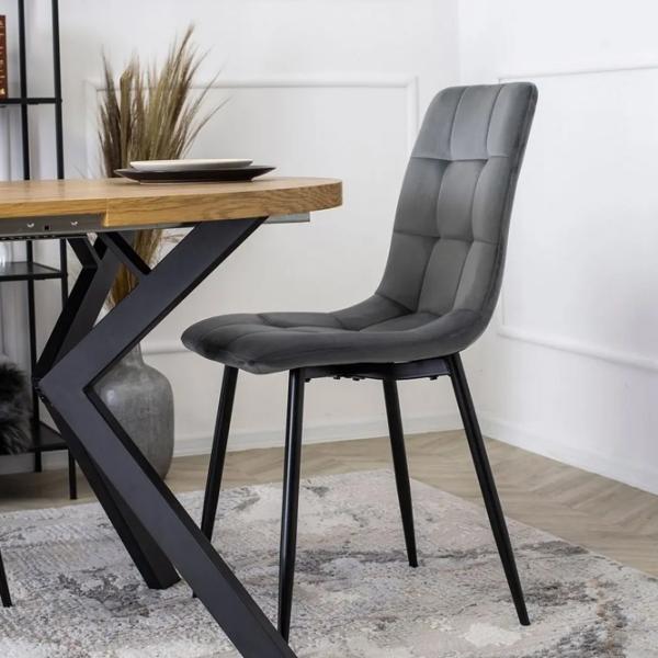 Scaun de bucătărie Mebel Elite Peru Velur/ Gray Black photo 8