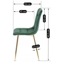 Кухонный стул Mebel Elite York Велюр/ Зеленый Золотой photo 5