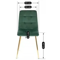 Кухонный стул Mebel Elite York Велюр/ Зеленый Золотой photo 6