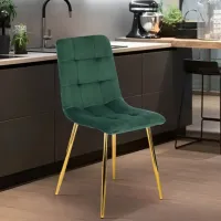 Кухонный стул Mebel Elite York Велюр/ Зеленый Золотой photo 7