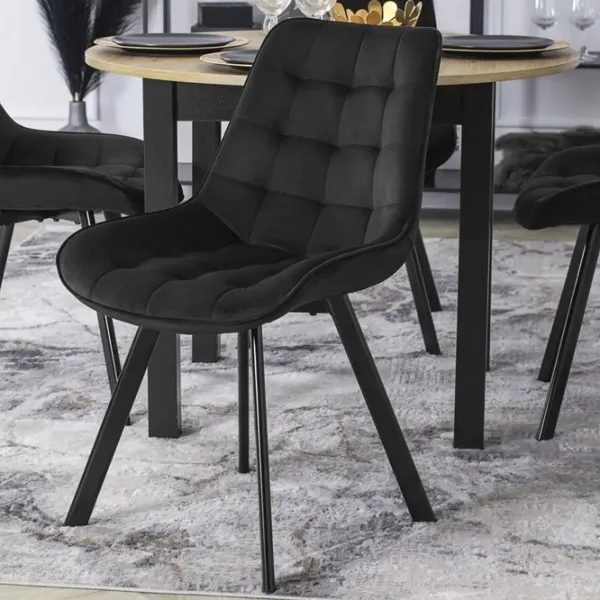 Scaun de bucătărie Mebel Elite Rick Velur/ Black Black photo 5