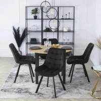 Scaun de bucătărie Mebel Elite Rick Velur/ Black Black photo 6