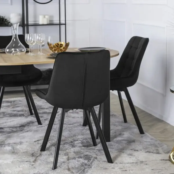 Scaun de bucătărie Mebel Elite Rick Velur/ Black Black photo 7
