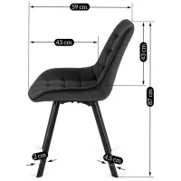 Scaun de bucătărie Mebel Elite Rick Velur/ Black Black photo 8