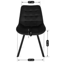 Scaun de bucătărie Mebel Elite Rick Velur/ Black Black photo 9