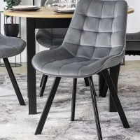 Scaun de bucătărie Mebel Elite Rick Velur/ Gray Black photo 5