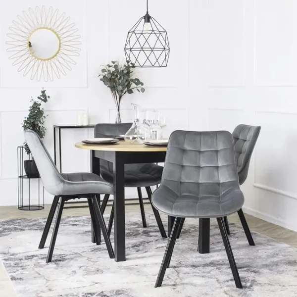 Scaun de bucătărie Mebel Elite Rick Velur/ Gray Black photo 6