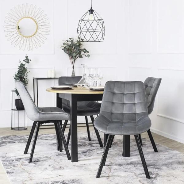Scaun de bucătărie Mebel Elite Rick Velur/ Gray Black photo 6