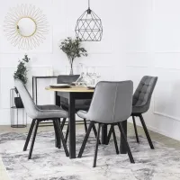 Scaun de bucătărie Mebel Elite Rick Velur/ Gray Black photo 7