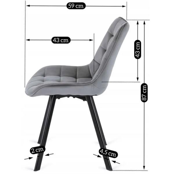 Scaun de bucătărie Mebel Elite Rick Velur/ Gray Black photo 8