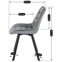 Scaun de bucătărie Mebel Elite Rick Velur/ Gray Black photo 8