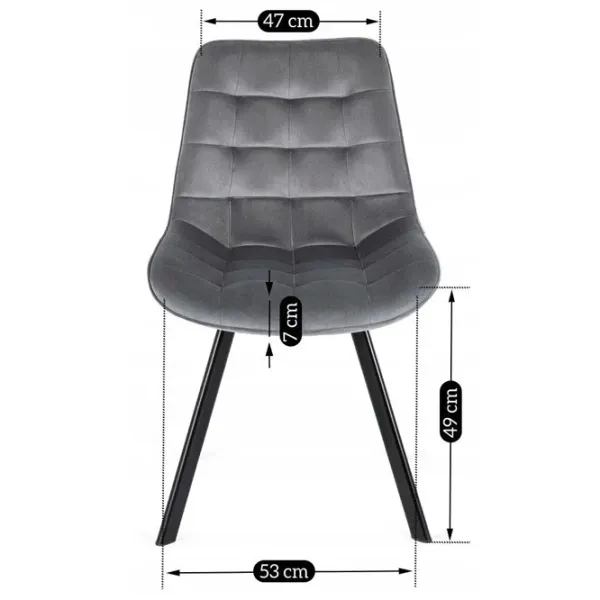 Scaun de bucătărie Mebel Elite Rick Velur/ Gray Black photo 9