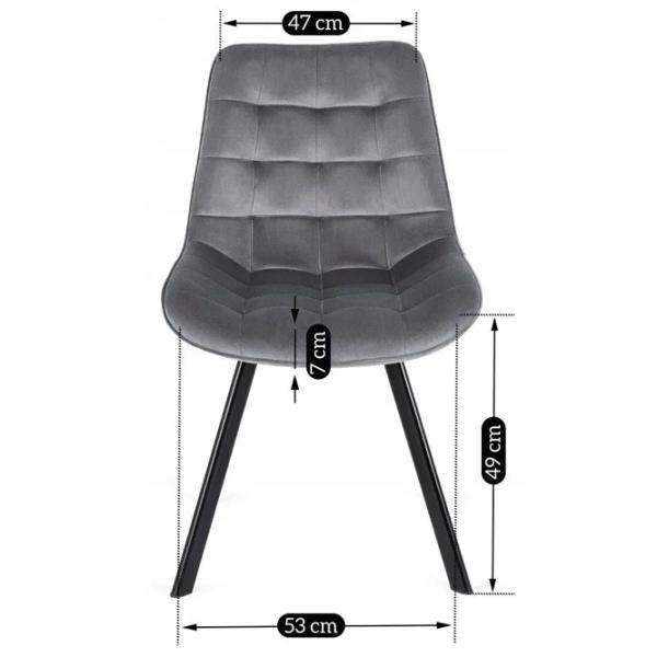 Scaun de bucătărie Mebel Elite Rick Velur/ Gray Black photo 9