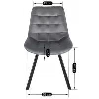 Scaun de bucătărie Mebel Elite Rick Velur/ Gray Black photo 9