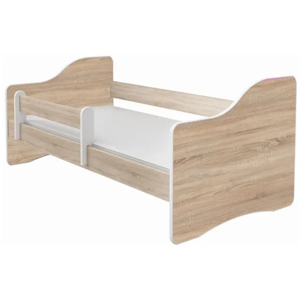 Pat pentru copii ACMA Meble III Happy 80 x 160 cm / Placă pentru mobilă / Sonoma Oak photo 1