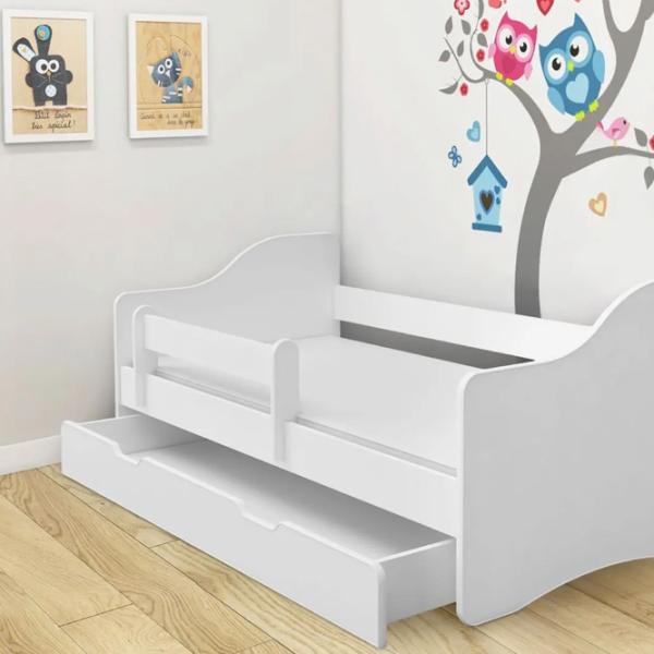 Детская кровать ACMA Meble III Happy 70 x 140 см / Мебельный щит / Белый photo 2