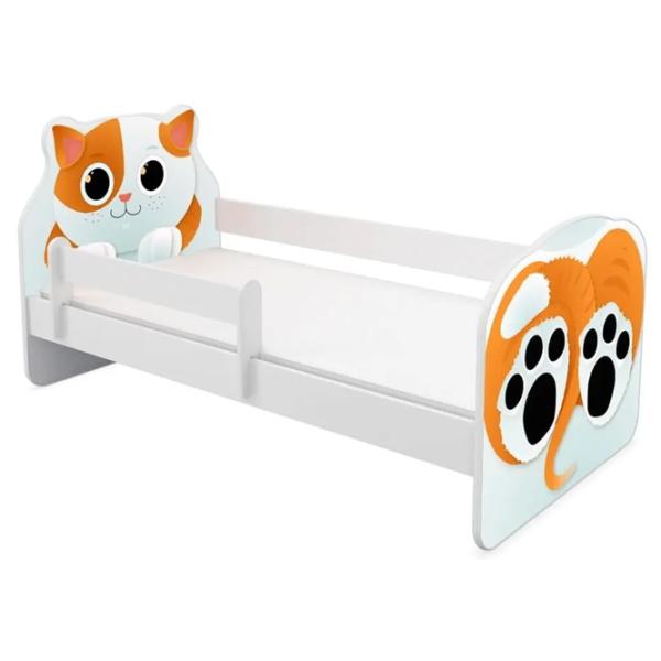 Pat pentru copii ACMA Meble Animals Kitten 70 x 140 cm / PAL / Orange photo 1