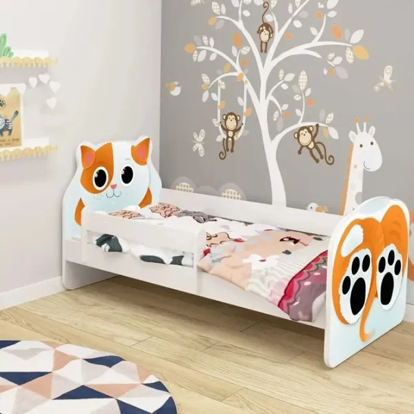 Pat pentru copii ACMA Meble Animals Kitten 70 x 140 cm / PAL / Orange photo 2