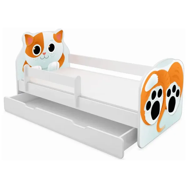 Pat pentru copii ACMA Meble Animals Kitten 70 x 140 cm / PAL / Orange photo 1