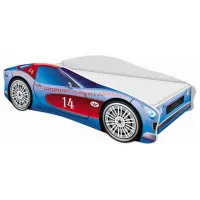 Pat pentru copii ACMA Meble V/Car Nr.2 70 x 140 cm / Lemn / Blue