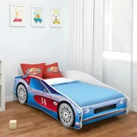 Детская кровать ACMA Meble V/Car Nr.2 70 x 140 см / Дерево / Синий photo 3