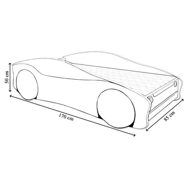 Pat pentru copii ACMA Meble V/Car Nr.2 80 x 160 cm / Lemn / Black photo 5